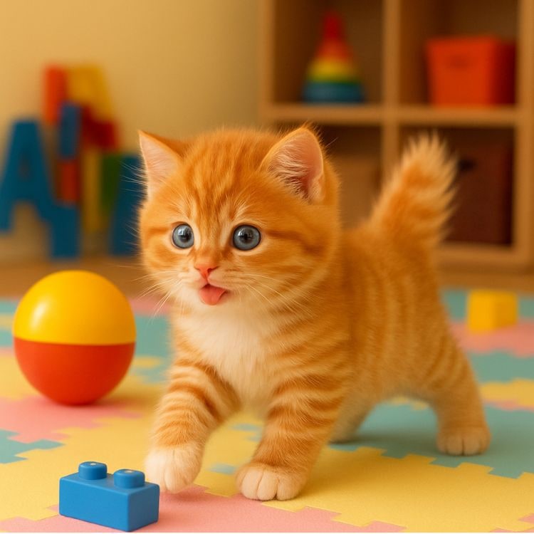 Interactive Electronic Toy Cat with Walking and Meowing Function Plush Orange Tabby Kitten - Image 4