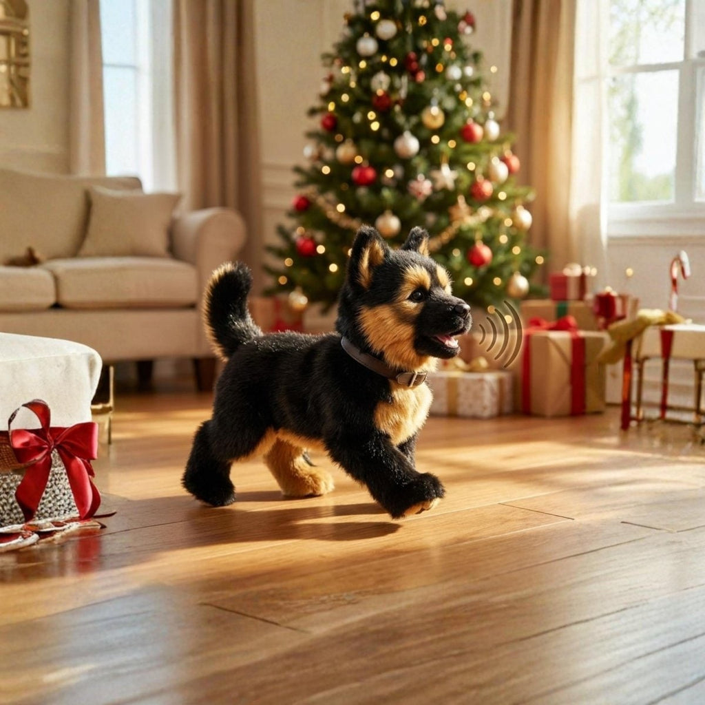 Interactive Electronic Toy Dog with Walking Barking and Wagging German Shepherd Plush Puppy - Image 4