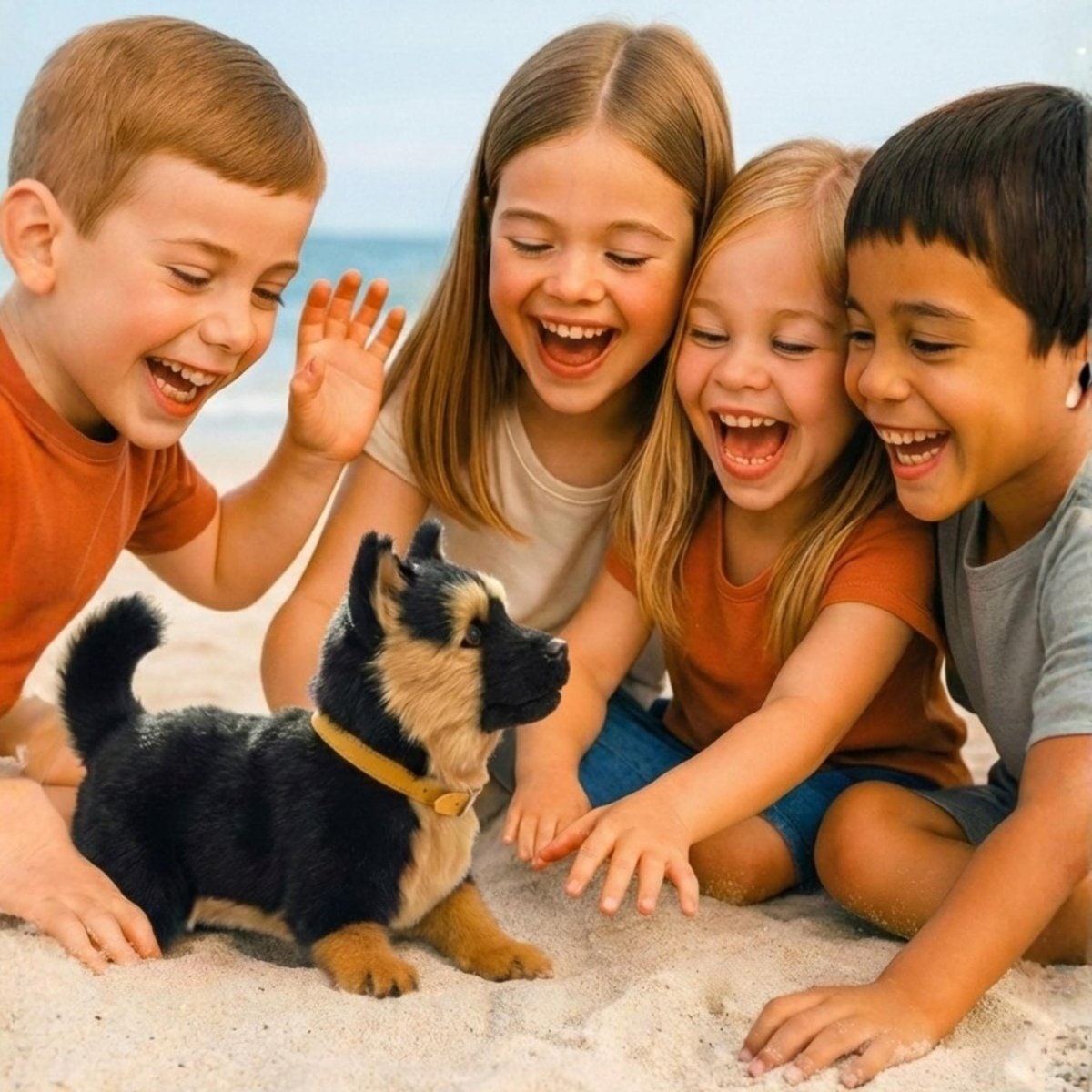 Interactive Electronic Toy Dog with Walking Barking and Wagging German Shepherd Plush Puppy - Image 6