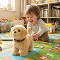 Interactive Toy Dog with Soft Plush Fur and Faux Leather Collar for Kids - Image 1