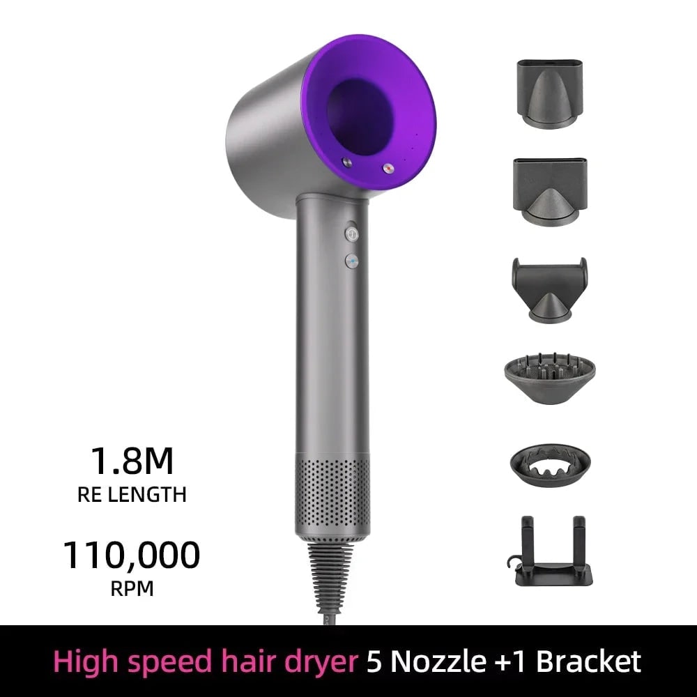 Ionic Hair Dryer with Magnetic Styling Nozzle and Wall Mount Bracket - Image 12