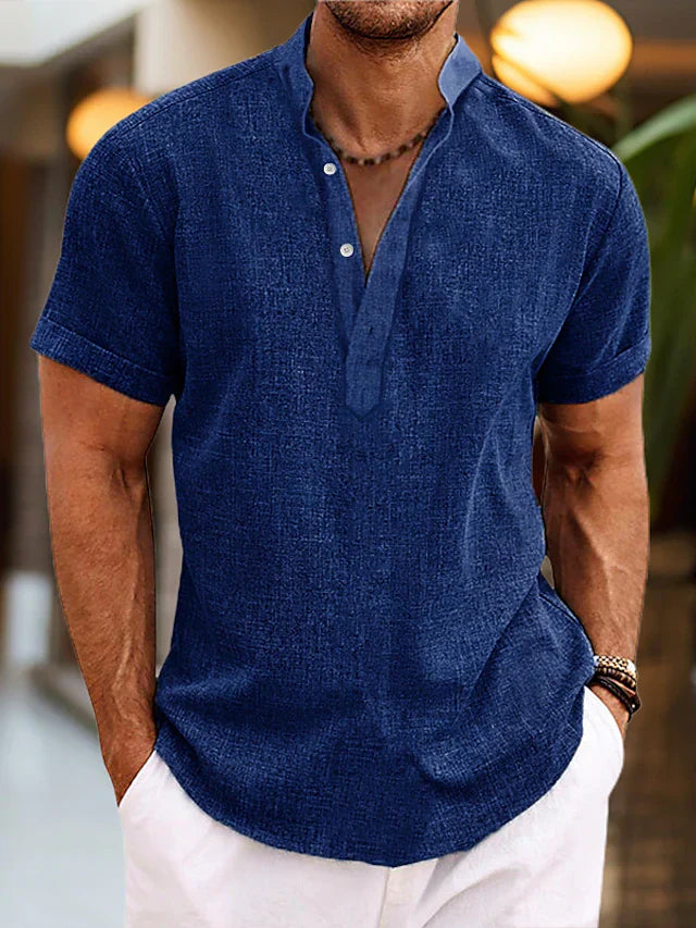 Men's Summer Henley Shirt