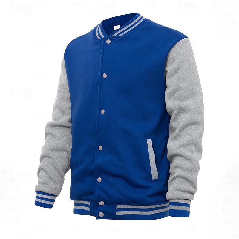 Men's College Jacket with Ribbed Cuffs