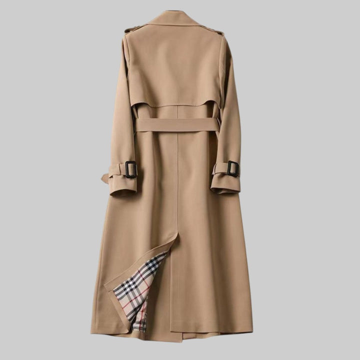 Women's Long Trench Coat with Belt