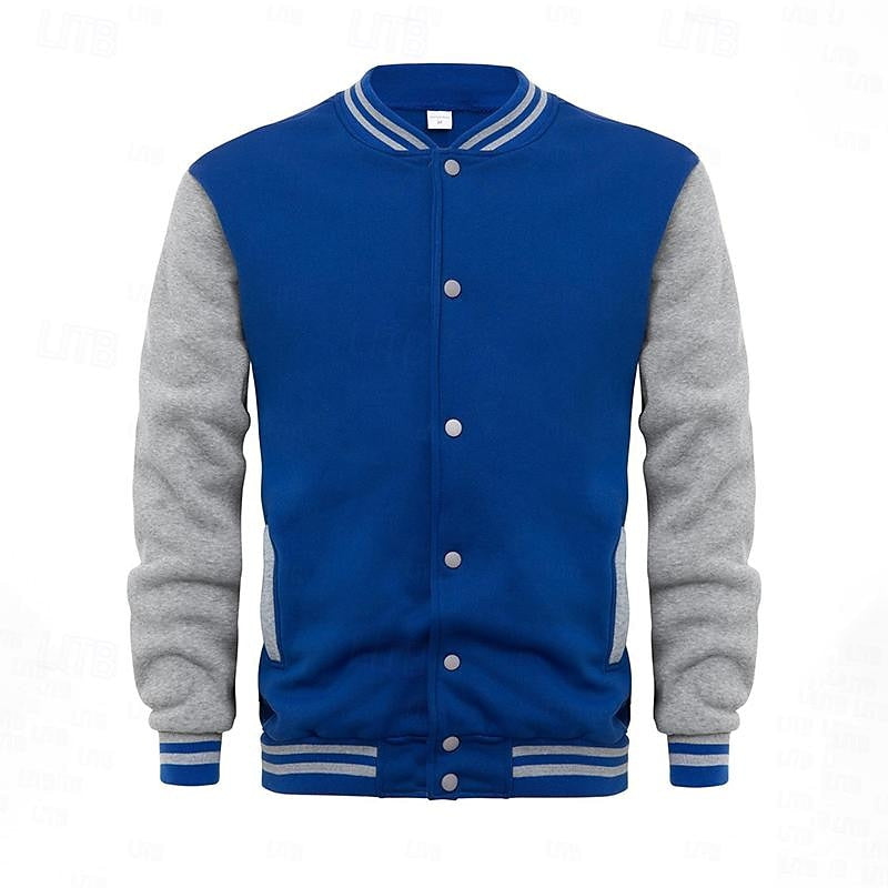 Men's College Jacket with Ribbed Cuffs