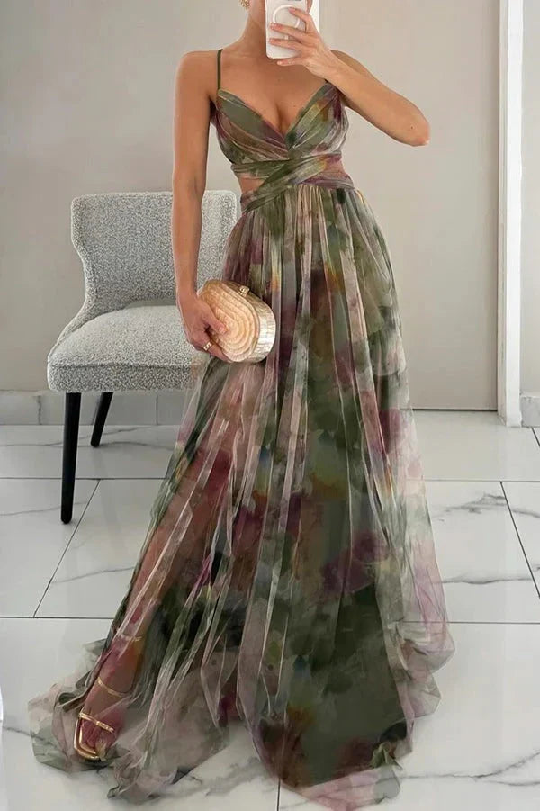 Women's Wedding Guest Floral Maxi Dress