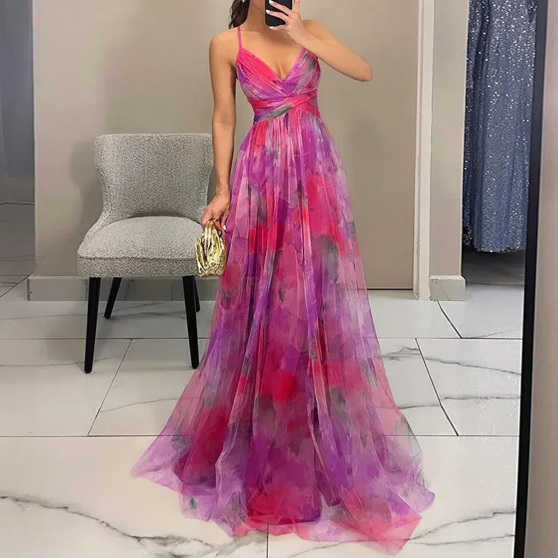 Women's Wedding Guest Floral Maxi Dress