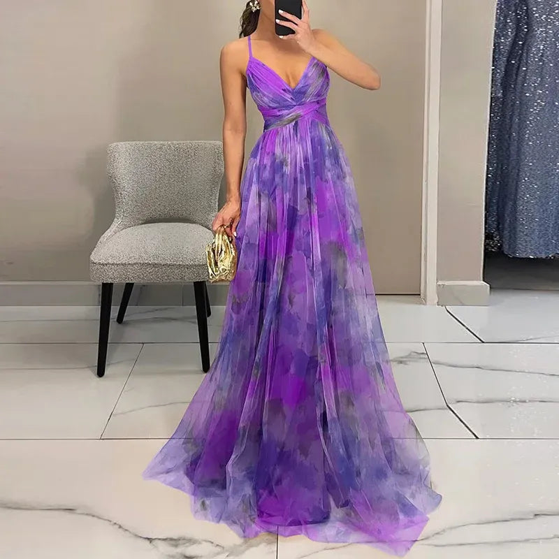 Women's Wedding Guest Floral Maxi Dress