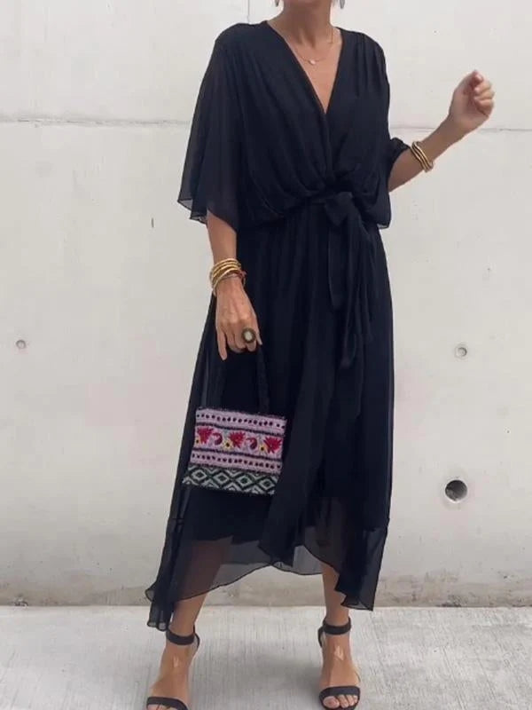 Thyra | Elegant Women's Dress with a V-Neck