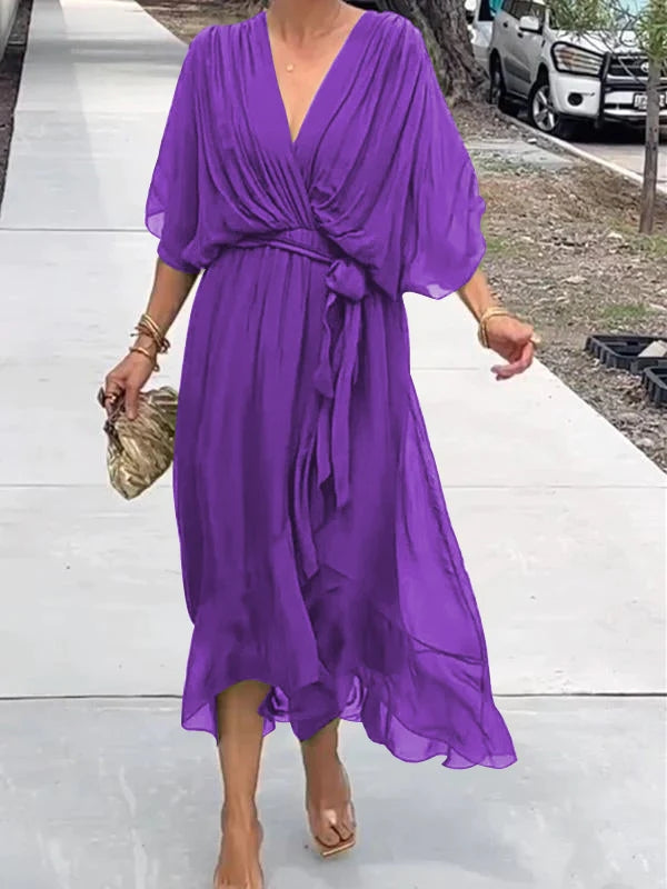 Thyra | Elegant Women's Dress with a V-Neck