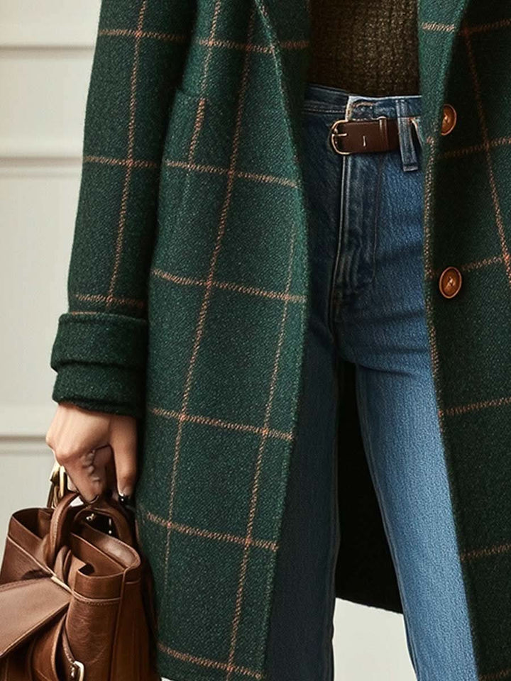 Women's Checkered Winter Coat
