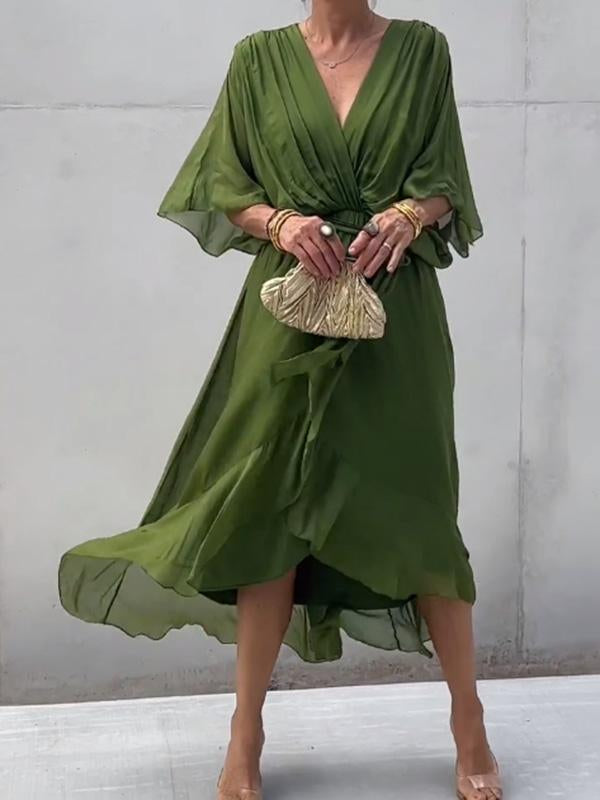 Thyra | Elegant Women's Dress with a V-Neck