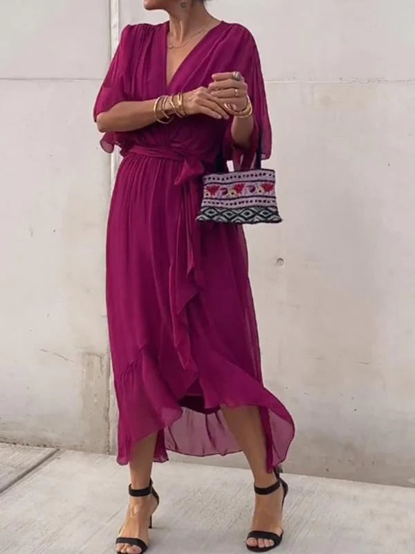 Thyra | Elegant Women's Dress with a V-Neck