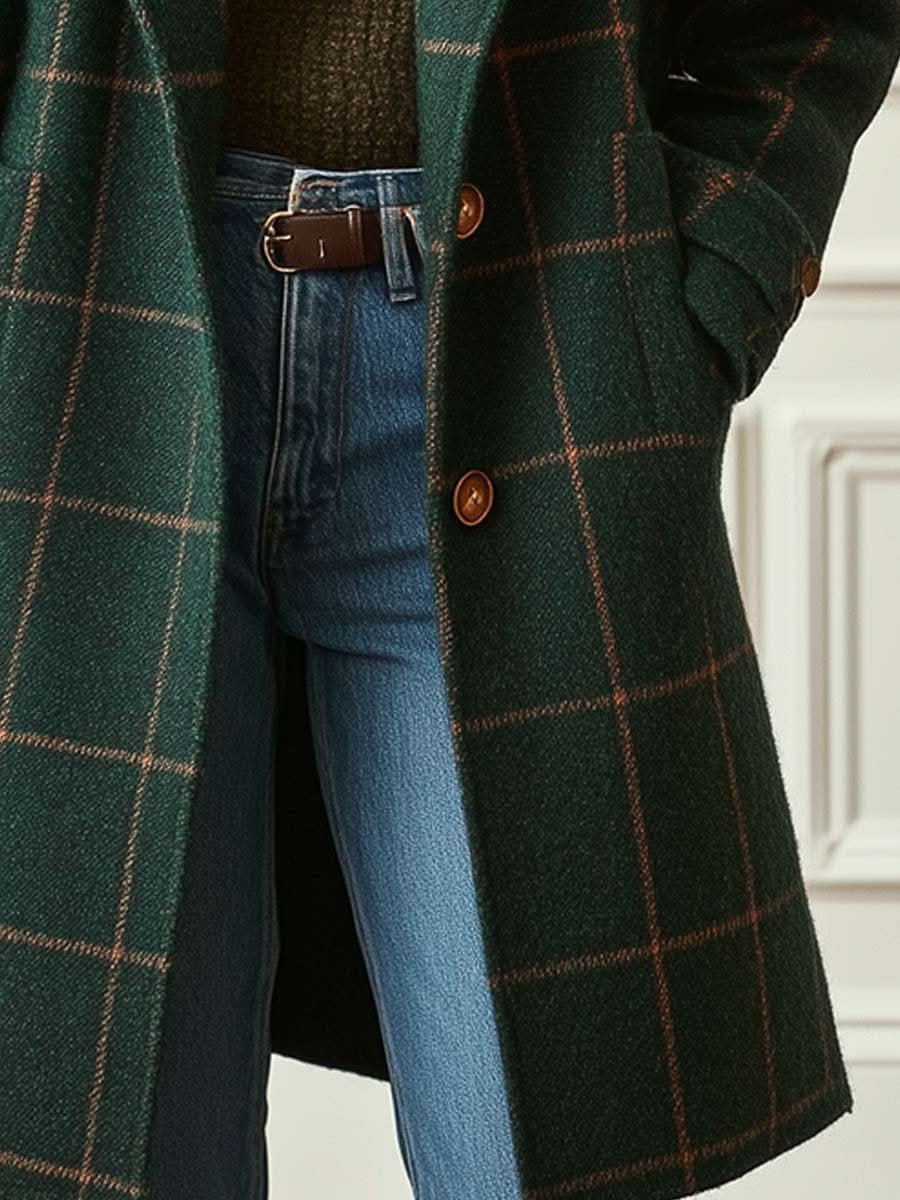 Women's Checkered Winter Coat