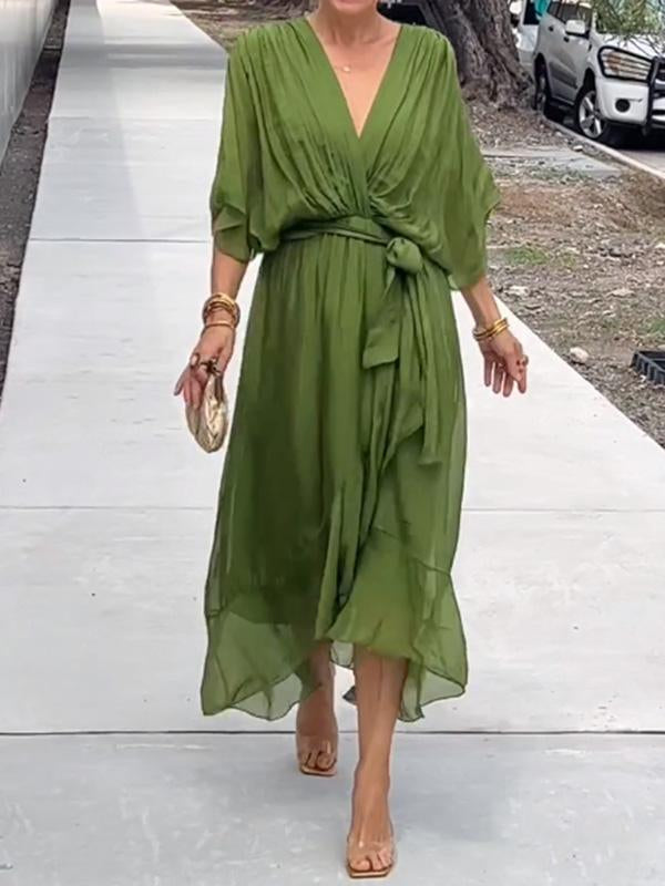 Thyra | Elegant Women's Dress with a V-Neck