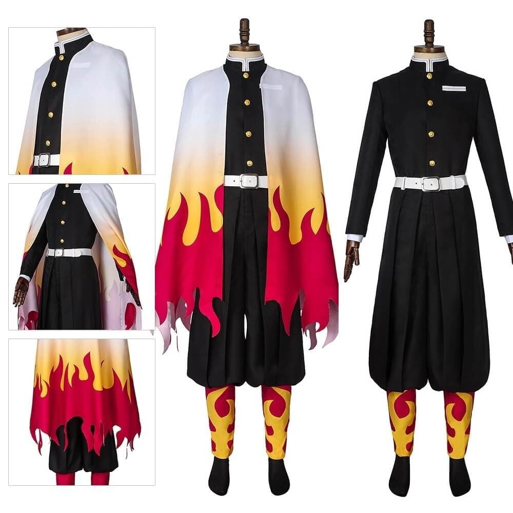 Kids' Anime Cosplay Costume Set with Kimono Haori Jacket Checkered Pattern and Leg Wraps - Image 18
