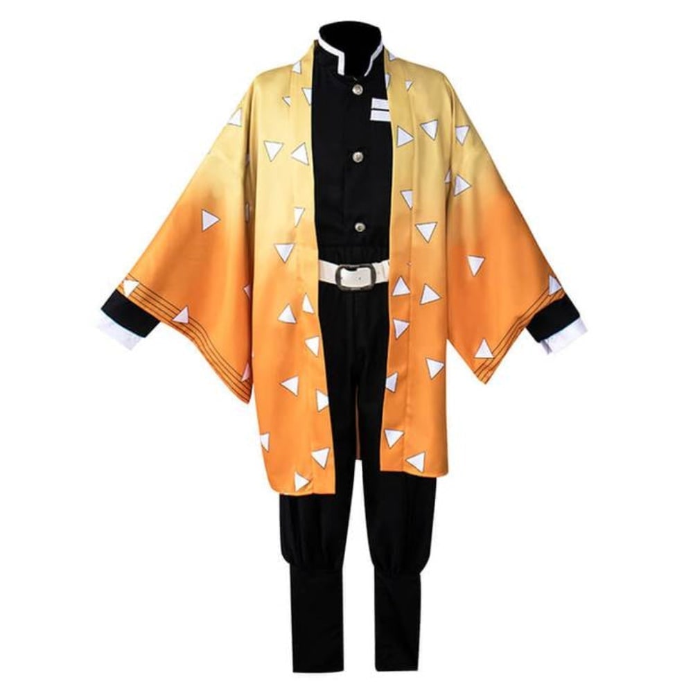 Kids' Anime Cosplay Costume Set with Kimono Haori Jacket Checkered Pattern and Leg Wraps - Image 8