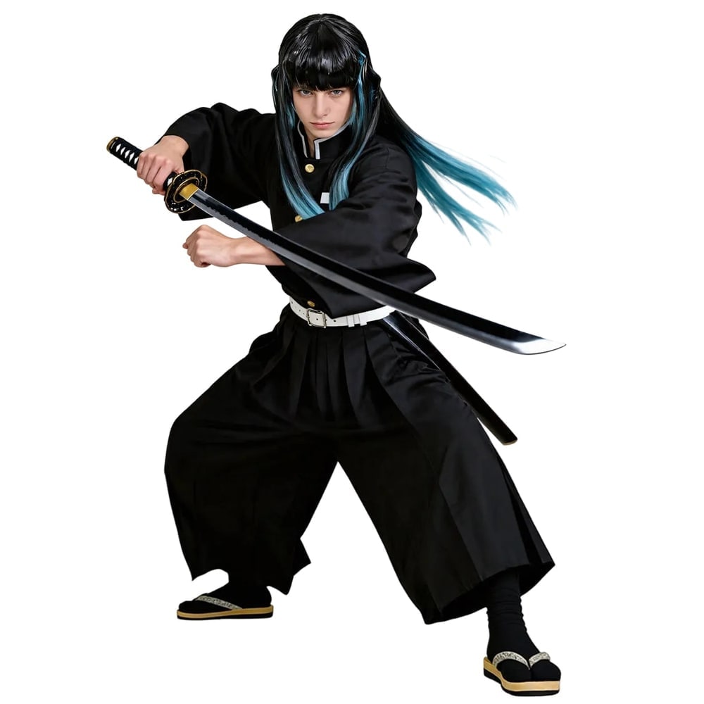 Kids' Anime Cosplay Costume with High Collar Jacket Wide-Leg Pants and Gold Buttons - Image 1