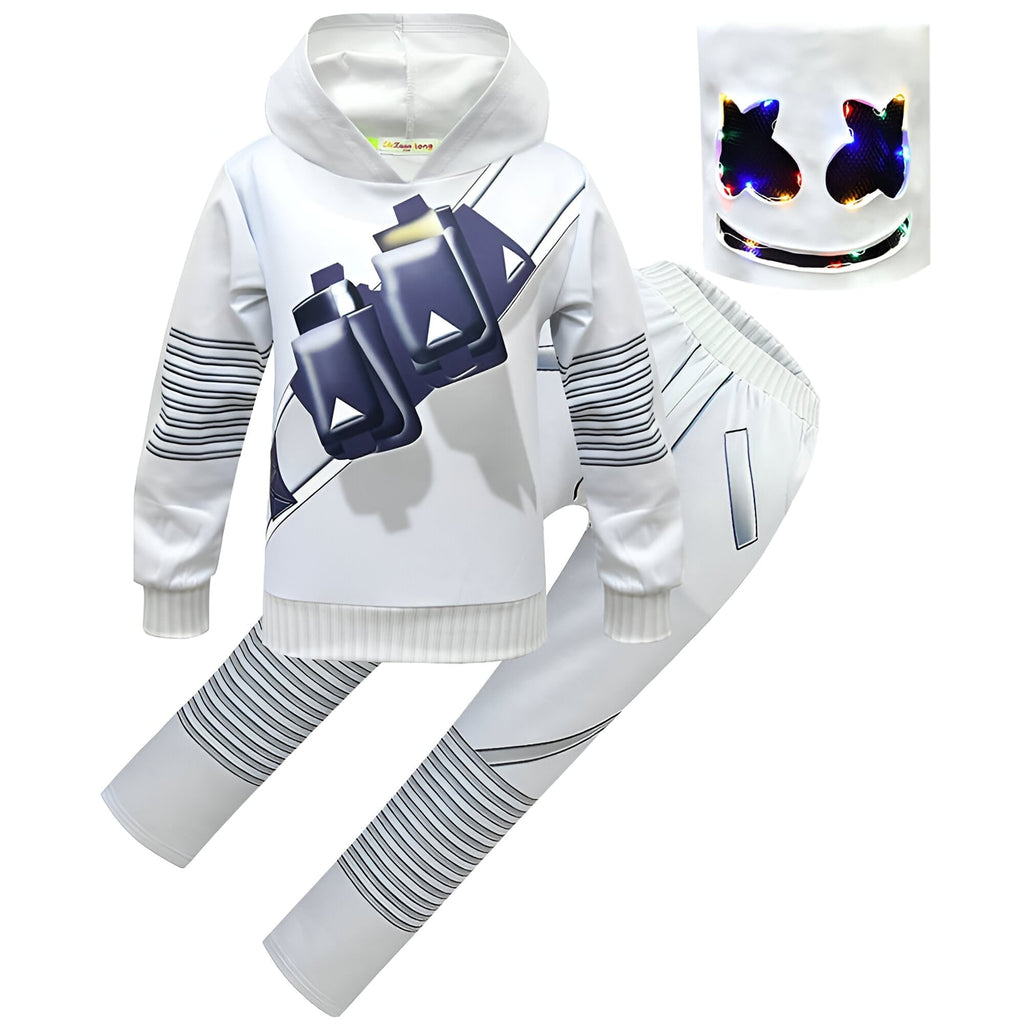 Kids' Dj Costume with LED Light-Up Mask and Glowing Chest Graphic - Image 10