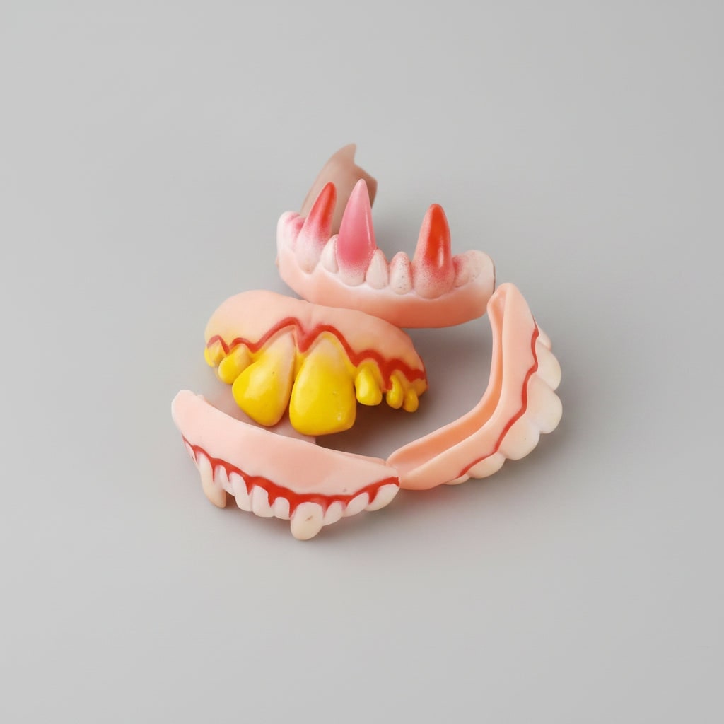 Kids' Fake Teeth Partials Slip-On Vampire Fangs with Crooked Yellowed for Halloween Costume - Image 5