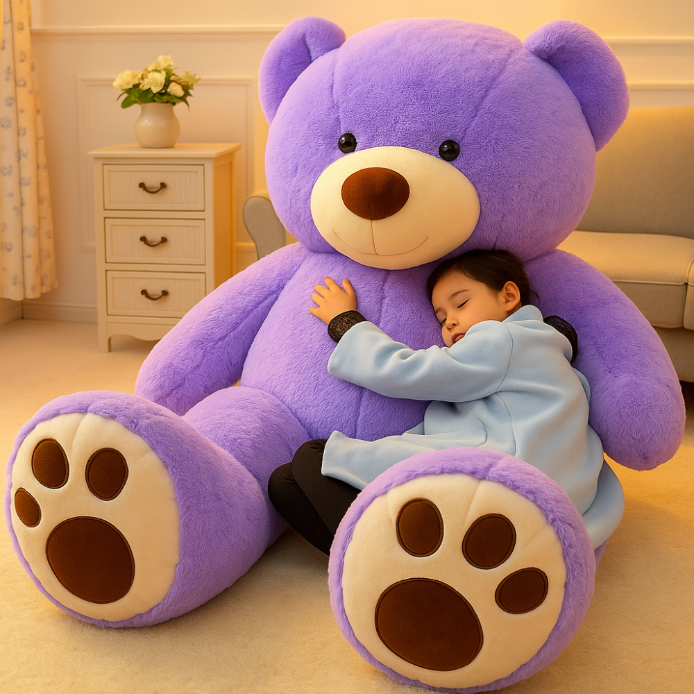 Kids' Giant Teddy Bear Plush Stuffed Animal with Soft Faux Fur and Contrasting Paw Details - Image 1