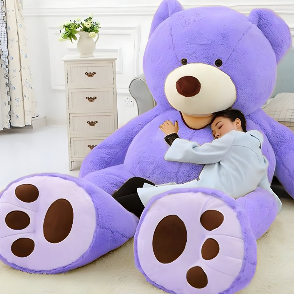 Kids' Giant Teddy Bear Plush Stuffed Animal with Soft Faux Fur and Contrasting Paw Details - Image 3