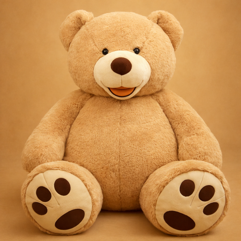 Kids' Giant Teddy Bear Plush Stuffed Animal with Soft Faux Fur and Contrasting Paw Details - Image 6