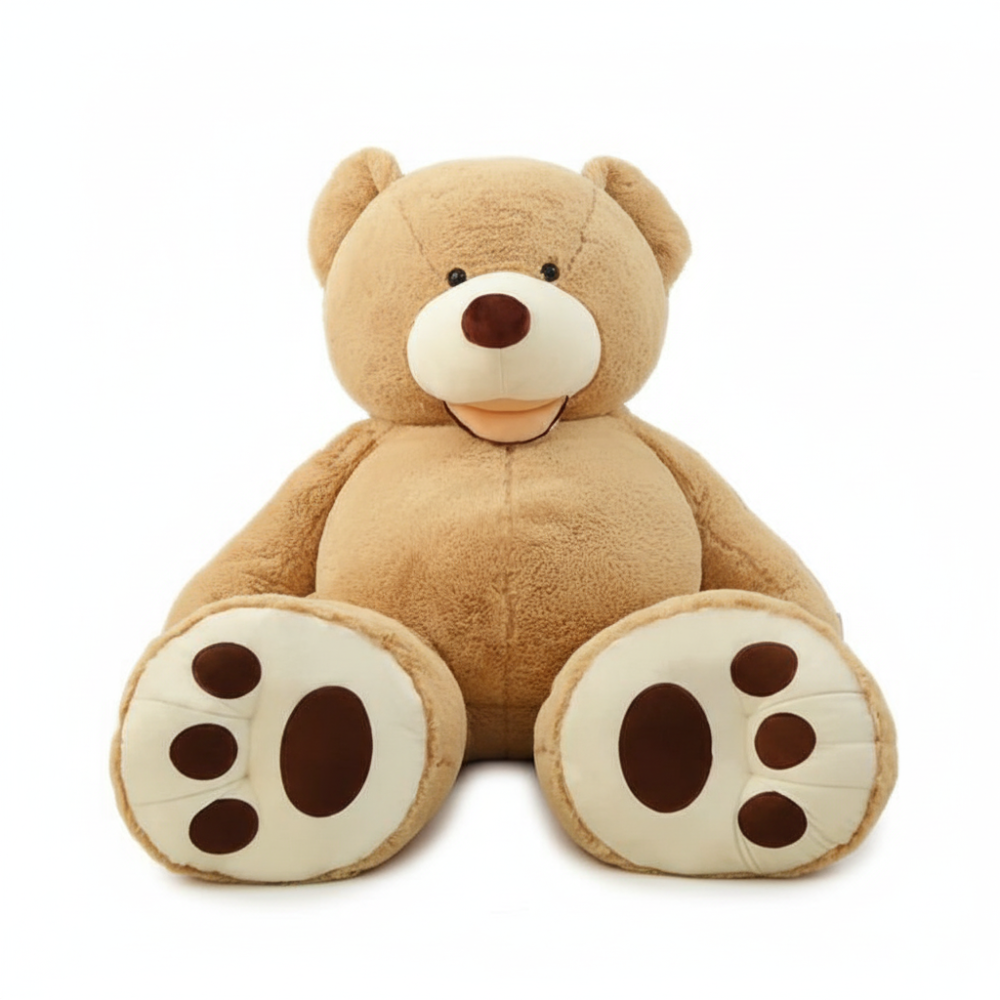 Kids' Giant Teddy Bear Plush Stuffed Animal with Soft Faux Fur and Contrasting Paw Details - Image 7