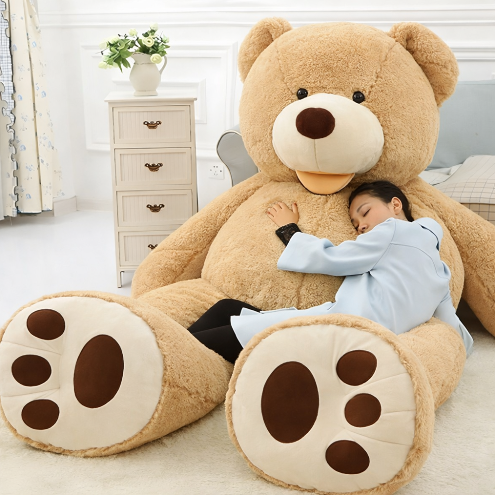 Kids' Giant Teddy Bear Plush Stuffed Animal with Soft Faux Fur and Contrasting Paw Details - Image 8