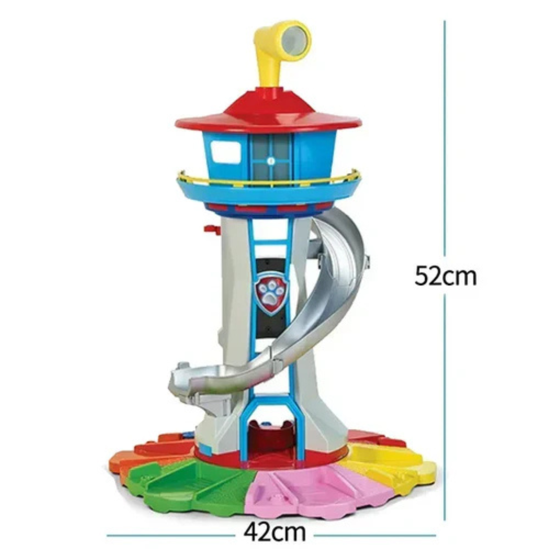 Kids' Lookout Tower Playset with Spiral Slide Rotating Periscope and Rescue Vehicles - Image 5