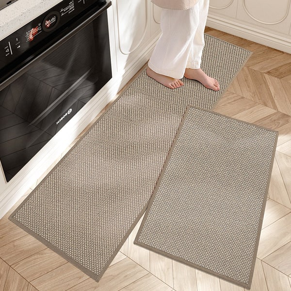 Kitchen Floor Mat with Cushioned Support Woven Anti Fatigue Washable Design - Image 1