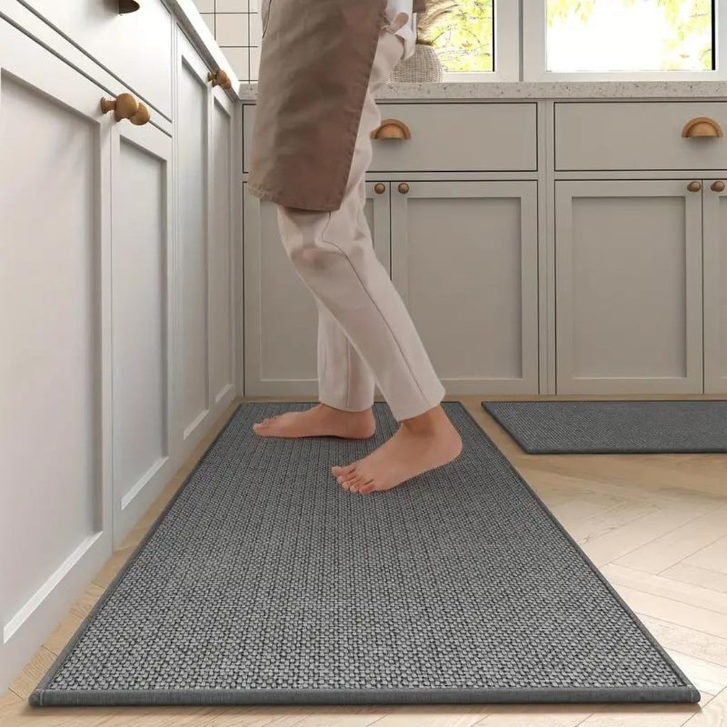 Kitchen Floor Mat with Cushioned Support Woven Anti Fatigue Washable Design - Image 2
