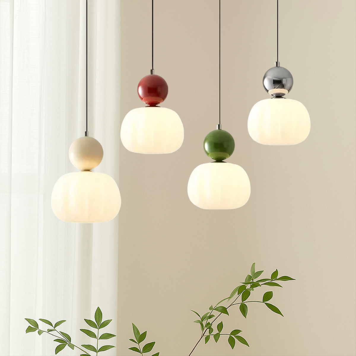 Kitchen Pendant Light Fixtures with Translucent Shade and Spherical Accent Modern Design - Image 1