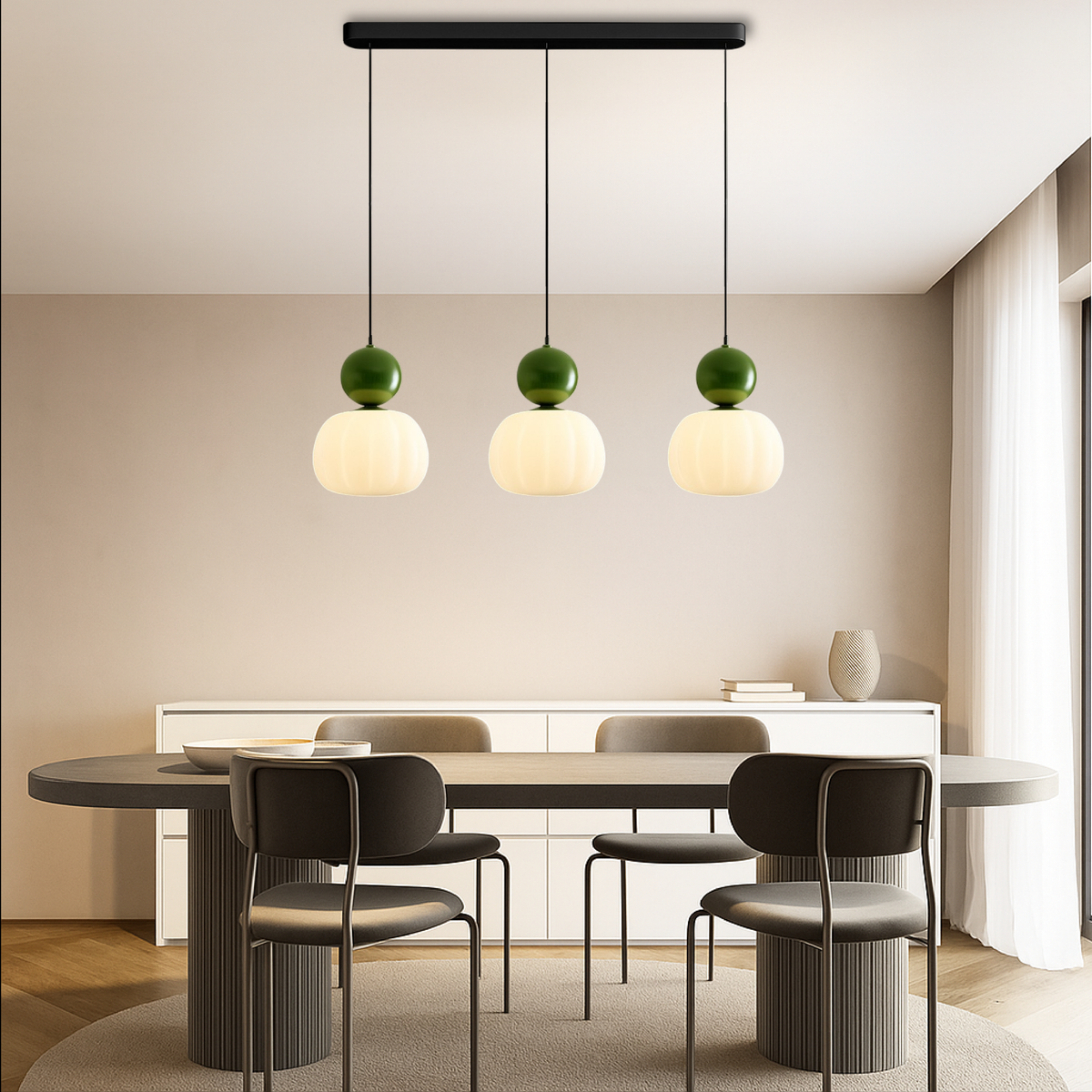 Kitchen Pendant Light Fixtures with Translucent Shade and Spherical Accent Modern Design - Image 3
