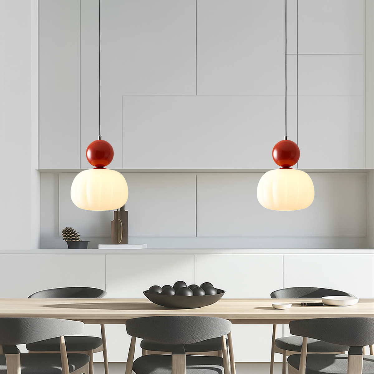 Kitchen Pendant Light Fixtures with Translucent Shade and Spherical Accent Modern Design - Image 6