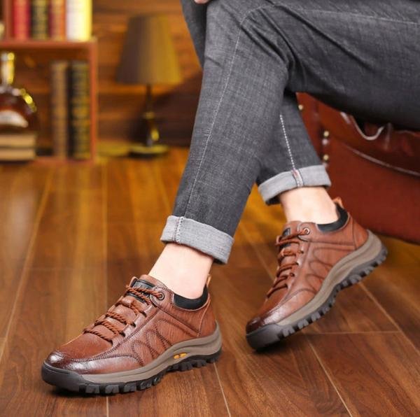Men's Waterproof Leather Walking Shoes