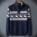 Pull pour homme à motif Fair Isle et demi-fermeture éclair