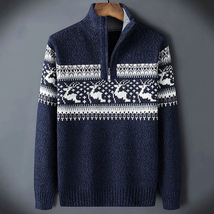 Men's Fair Isle Half-Zip Jumper