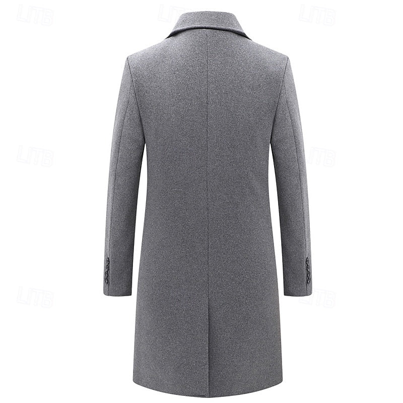 Cappotto lungo doppiopetto da uomo