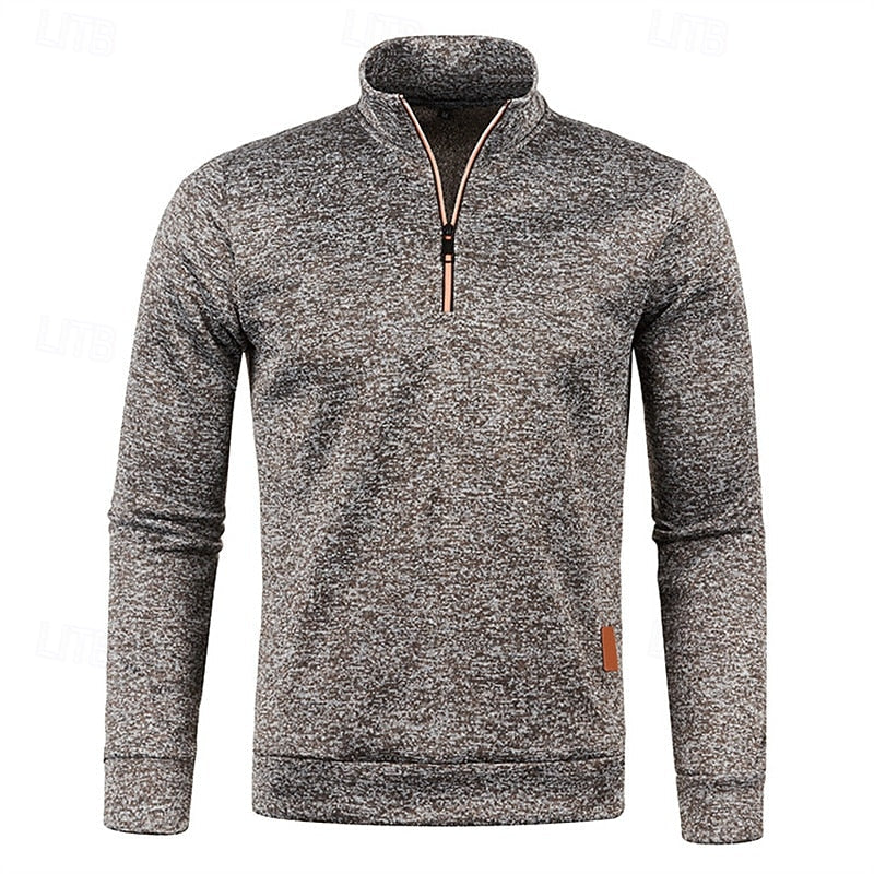 Men's Quarter Zip Textured Jumper