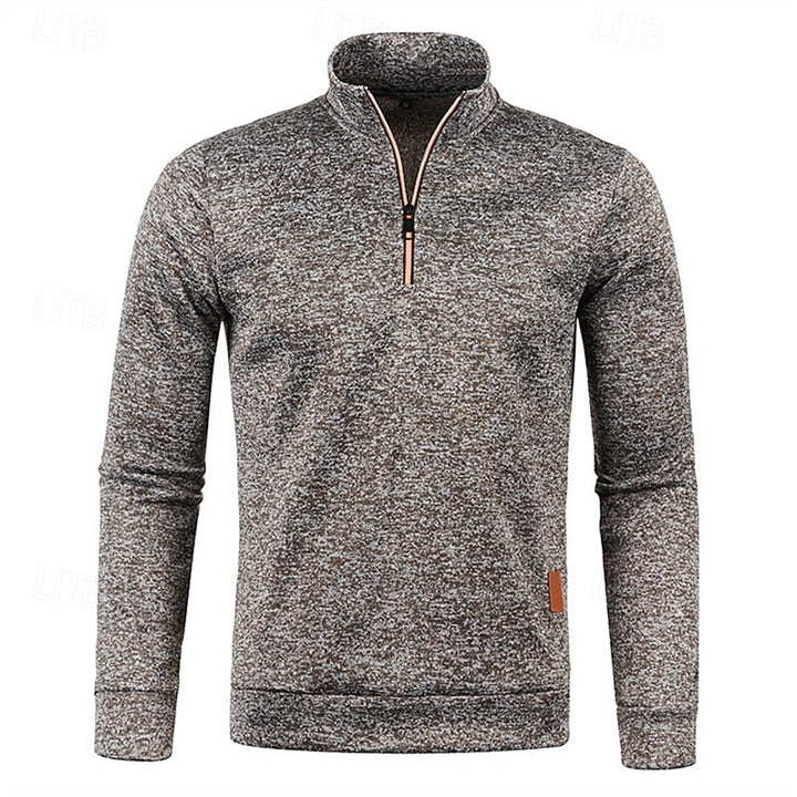 Men's Quarter Zip Textured Jumper