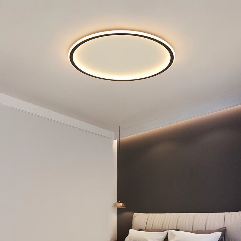 LED Ceiling Light Fixture with Circular Ring Design Flush Mount Modern Dimmable - Image 4