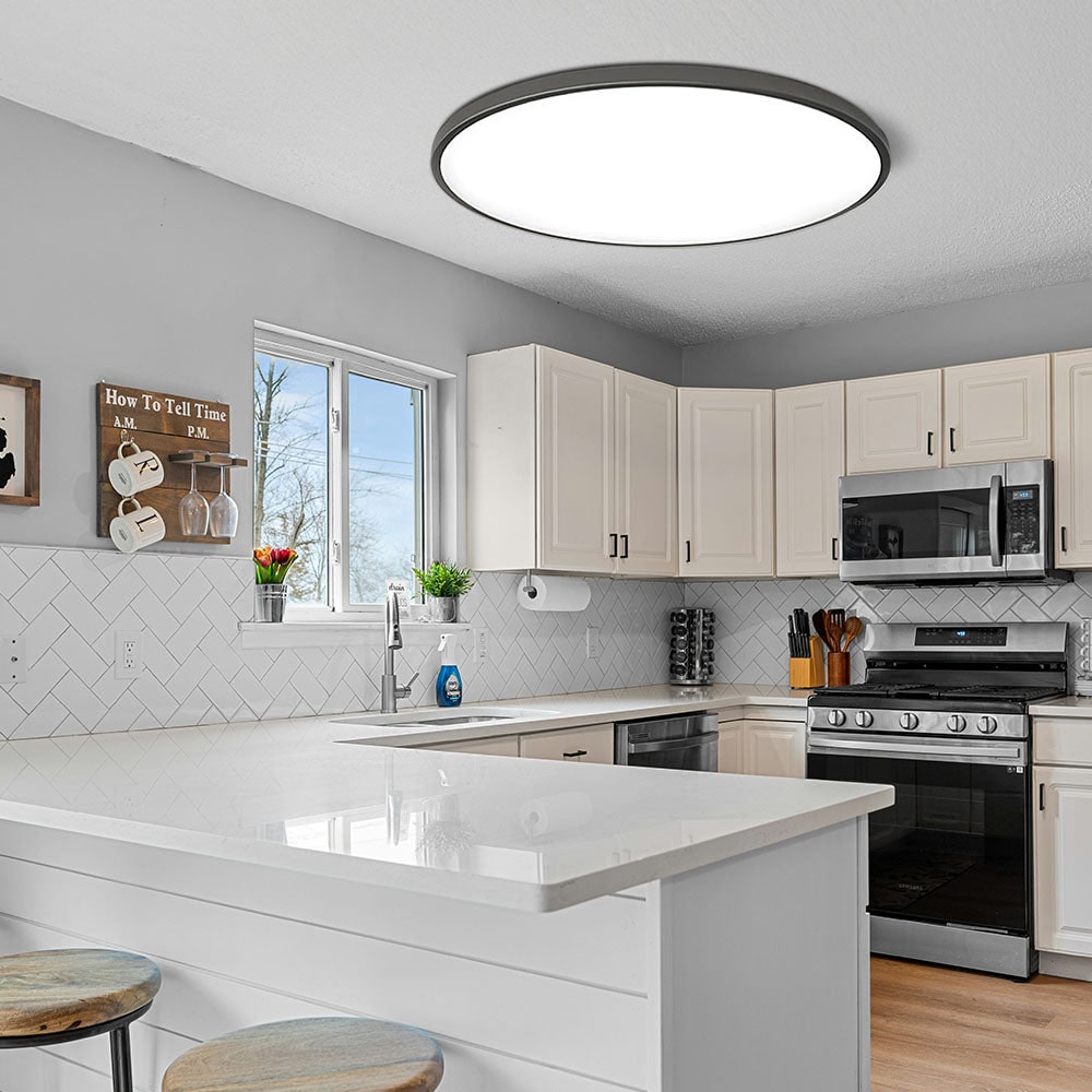 LED Ceiling Light Fixture with Modern Flush Mount Low Profile Round Design for Bedroom Hallway - Image 1