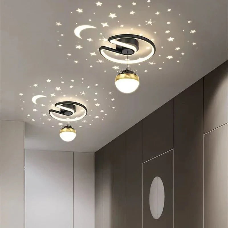 LED Ceiling Light Fixture with Starry Sky Projection Flush Mount Modern Bedroom Lighting - Image 3