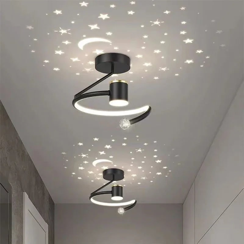 LED Ceiling Light Fixture with Starry Sky Projection Flush Mount Modern Bedroom Lighting - Image 4