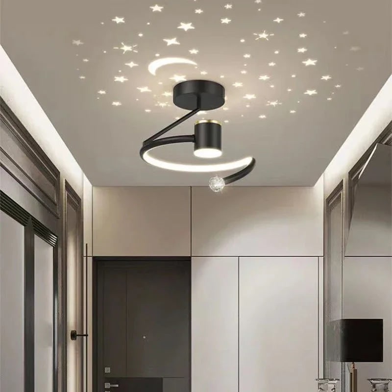 LED Ceiling Light Fixture with Starry Sky Projection Flush Mount Modern Bedroom Lighting - Image 5