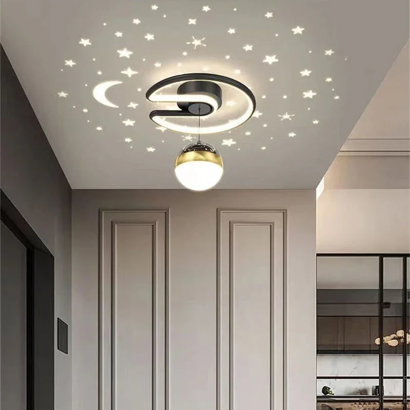 LED Ceiling Light Fixture with Starry Sky Projection Flush Mount Modern Bedroom Lighting - Image 6