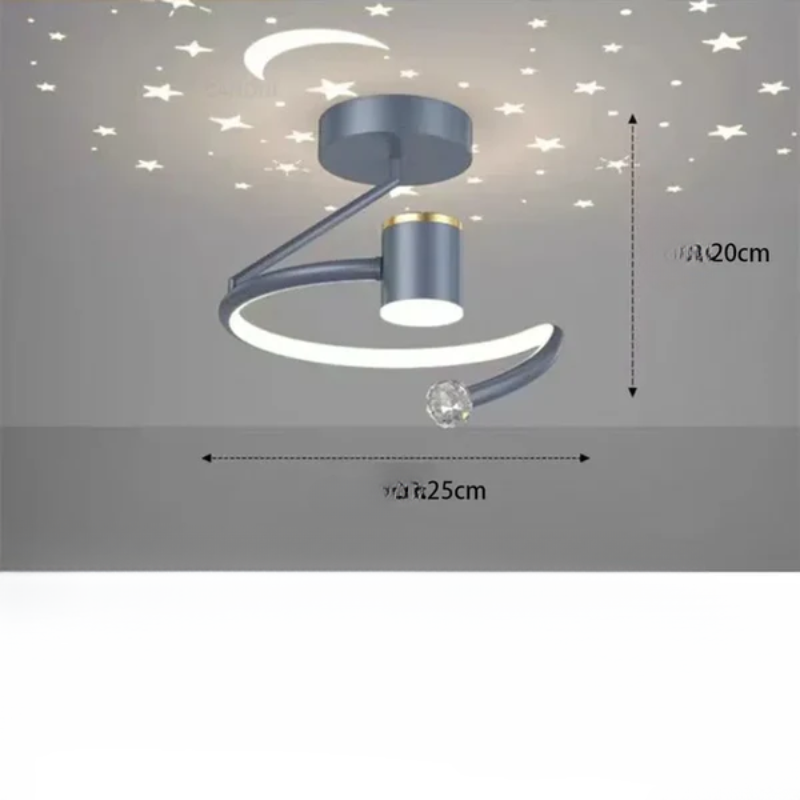 LED Ceiling Light Fixture with Starry Sky Projection Flush Mount Modern Bedroom Lighting - Image 8