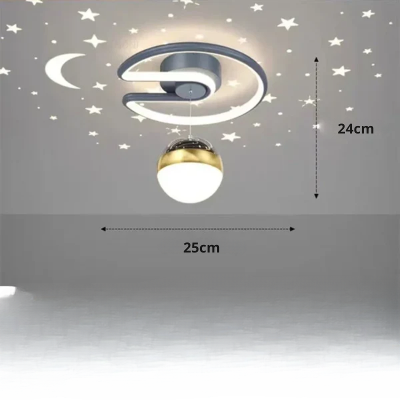 LED Ceiling Light Fixture with Starry Sky Projection Flush Mount Modern Bedroom Lighting - Image 9