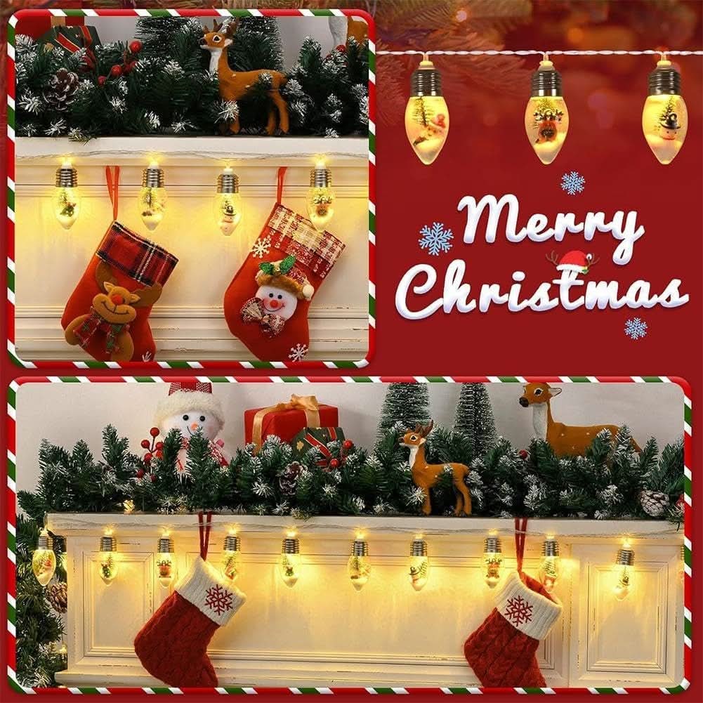 LED Christmas String Lights with Warm White Glow and Miniature Holiday Figurines - Image 11
